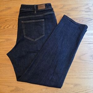 Lands End Dark Wash Straight Leg Stretch Denim Jeans Women's Plus Size 20W